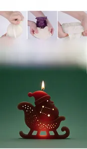 Detail der hohen Flexibilität und klaren Textur der Silikonform für Weihnachtskerzen