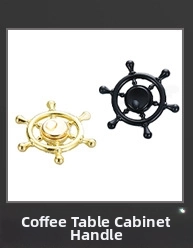 Nautical ship wheel drawer knobs in gold and black for wine cabinets and furniture