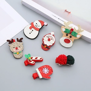 Pinces À Cheveux De Noël Paillettes Feutre Père Noël Renne Bonhomme De Neige Épingles À Cheveux Fête Filles Accessoires