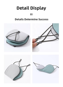 Detail of adjustable elastic strap and breathable mesh fabric on dual-sided sleep mask