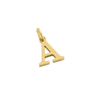 Polished gold initial A letter pendant charm with bail for DIY necklaces and bracelets