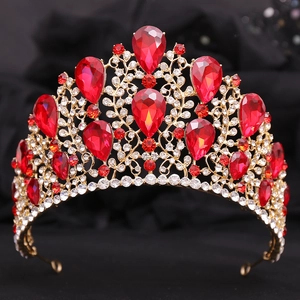 Bridal Crown Tiara Baroque Luxury Alloy Rhinestone Crystal Headpiece For Wedding Birthday Party Pageant Hair Accessories