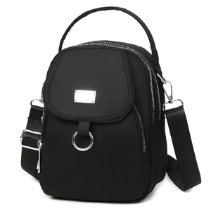 Women Mini Crossbody Bag Waterproof Nylon Multi Layer Zipper Small Shoulder Handbag Casual Lightweight Messenger For Girls