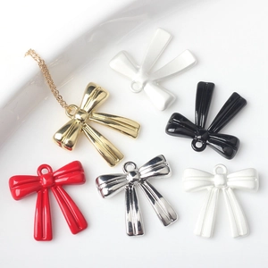 Bowknot Pendant Charms Zinc Alloy Colorful Painted For DIY Jewelry Making Bracelet Necklace Simple Fashion