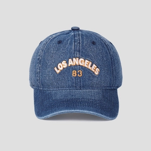 Baseball Cap Washed Denim Cotton Embroidered Los Angeles 83 Vintage Adjustable Breathable Casual Sports Hat For Men Women