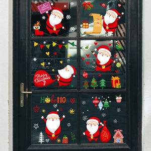 Weihnachts-Fensteraufkleber mit Weihnachtsmann-Motiven für festliche Glasdekoration