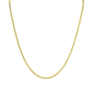 Flat gold snake bone chain necklace made of durable titanium steel with polished finish