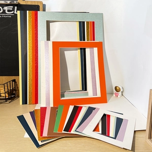 Cardboard Photo Frame Mats Beveled Edge DIY Picture Mounting Paper Frames Textured Multi Color For Artwork Display