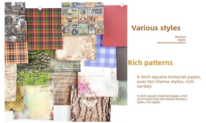 Macro detail of 6-inch vintage scrapbook paper with classical music and floral patterns