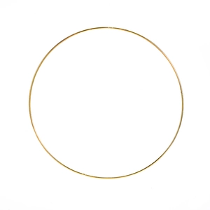 Minimalist golden metal hoop for Christmas DIY wreaths and home decor crafts on white back