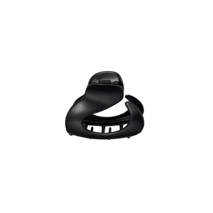 Irregular black hair claw clip for women featuring a minimalist curved design on white background