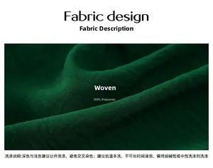 Detailed macro texture of dark green 100% polyester woven fabric for women blouse