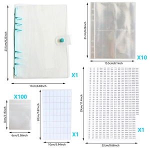 5D Diamond Painting Storage Binder Set with Transparent Sleeves and 100 Clear Resealable Bags