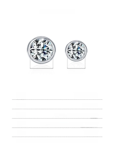Detailed size chart for S925 sterling silver moissanite stud earrings 5.0mm and 6.5mm
