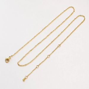 Adjustable Necklace Chain 304 Stainless Steel DIY Jewelry Making With Water Drop Tail Pendant And Lobster Clasp