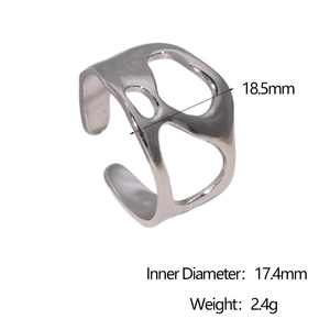 Détails de la bague creuse avec diamètre intérieur de 17,4 mm et poids léger de 2,4 g