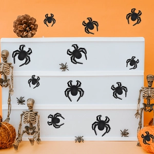 3D Halloween spider wall stickers in various sizes for spooky party home decor