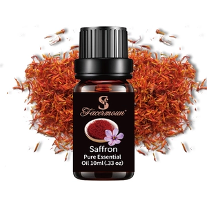 Facermoun saffron pure essential oil in a 10ml amber glass bottle for aromatherapy