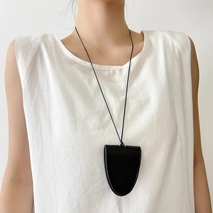 Collier porte-lunettes magnétique en cuir noir multifonction pour rangement de voyage