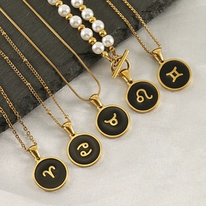 French style 18K gold constellation pendant necklace set with elegant white pearls