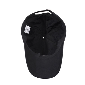 Black quick-dry sports baseball cap with adjustable metal buckle and breathable cotton fabric