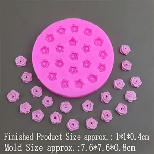 Pink silicone mold for rose flower cake decorating and chocolate baking tools
