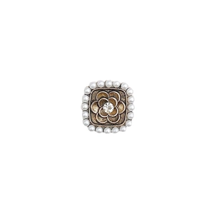 Vintage gold camellia flower charm with pearls and rhinestone for DIY accessories