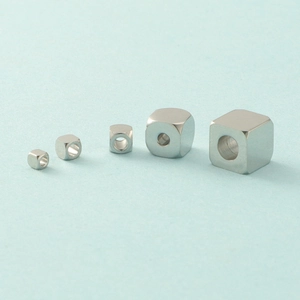 Stainless Steel Cube Spacer Beads Mirror Polished Square Hole Loose Beads DIY Jewelry Making Components Geometric Findings