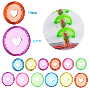 Colorful Discbound Expansion Discs Heart Shaped Cutout Plastic Binder Rings For DIY Planners Notebooks Journal Stationery