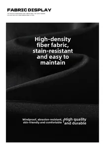 Close-up of high-density windproof and wear-resistant fabric on black casual jacket