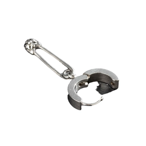 Retro punk safety pin earrings with cross pattern and minimalist silver hoop for unisex