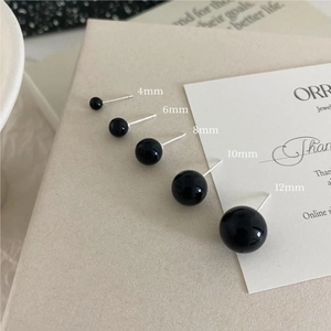 Korean Style Minimalist Round Agate Stud Earrings With 925 Sterling Silver Earring Post Elegant Jewelry For Women