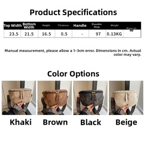 Tableau des tailles et options de couleurs pour sac de taille en cuir PU tendance
