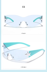 Front and 45-degree side views of mint green Y2K star-decorated kids sunglasses