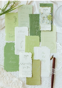 Flat lay of vintage botanical collage paper with floral patterns and artistic typography