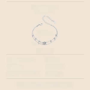 Detailed specs of the double-layer S925 silver bracelet featuring a 0.5ct moissanite stone