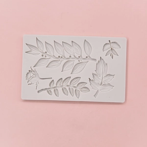 Silicone mold with rose flower and leaf vine patterns for DIY cake baking and decorating