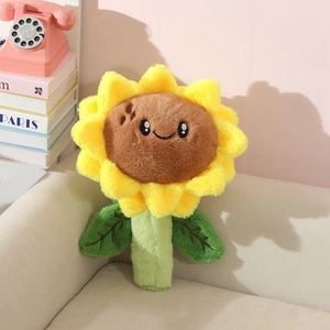 Peluche Tournesol Oreiller Doux En Forme De Tournesol Avec Visage Souriant Poupée Plante Dessin Animé Décoration Maison