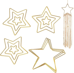 DIY gold star metal frames in various sizes for dreamcatchers and wall hanging decor