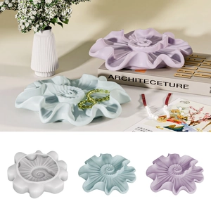 Spiral Shell Tray Silicone Mold For DIY Resin Gypsum Casting Jewelry Dish Storage Plate Wave Edge Home Decor