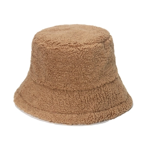 Chapeau bob en polaire peluche caramel pour homme et femme, texture douce et chaude