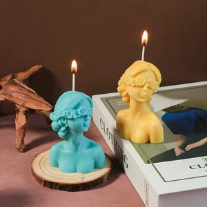 Blindfolded girl silicone mold for DIY aroma candles and plaster statues