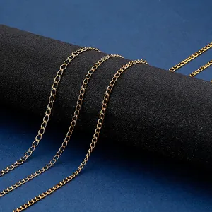 Minimalist Stainless Steel Curb Chain Necklace Gold Plated Simple Link Chain For Men Women Unisex Jewelry