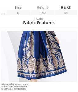 Detail of dark blue vintage paisley print fabric with satin texture and elegant drape