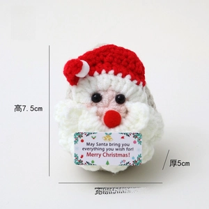 Handmade crochet Christmas Santa doll knitted ornament festive desktop decoration toy
