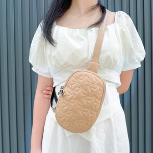 Star Quilted PU Leather Chest Bag For Women Trendy Korean Style Fashion Waist Pack With Adjustable Strap For Travel