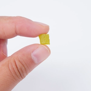 Miniature yellow translucent resin cubes for DIY handmade crafts and dollhouse food scenes