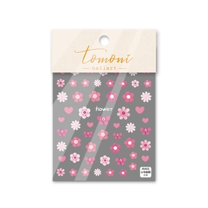 Detail view of 5D embossed nail stickers with pink flowers, hearts and bows, style TO1435