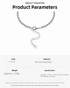 Detail of S925 sterling silver tennis bracelet with heart charm and 5A zircon inlay