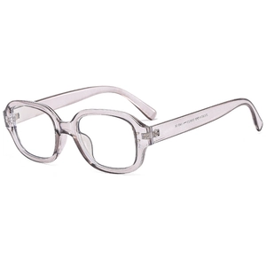 Fashionable oval transparent purple frame sunglasses with retro metal rivets for women